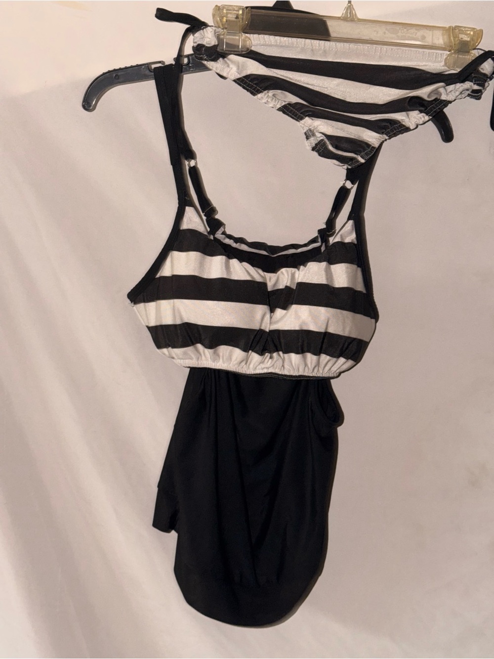 Black & White Striped Women’s Swim two-Piece